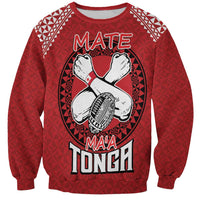 Tonga Rugby XIII Custom Sweatshirt Mate Ma'a Tonga with Ngatu Pattern