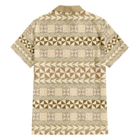 Pasifika Sataoa Pattern Simple Motif Hawaiian Shirt Beige Tan LT9 - Polynesian Pride