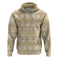 Pasifika Sataoa Pattern Simple Motif Zip Hoodie Beige Tan LT9 Pullover Hoodie Beige Tan - Polynesian Pride