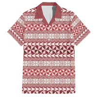 Pasifika Sataoa Pattern Simple Motif Family Matching Long Sleeve Bodycon Dress and Hawaiian Shirt Cherry LT9 Dad's Shirt - Short Sleeve Cherry - Polynesian Pride