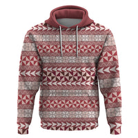 Pasifika Sataoa Pattern Simple Motif Zip Hoodie Cherry LT9 Pullover Hoodie Cherry - Polynesian Pride