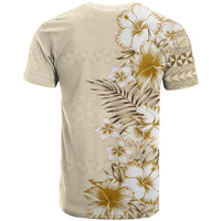 Pasifika Sataoa Pattern Plumeria Vintage T Shirt Beige Tan LT9 - Polynesian Pride