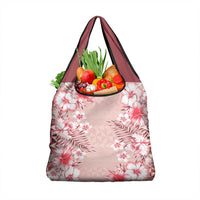 Pasifika Sataoa Pattern Plumeria Vintage Grocery Bag Cherry