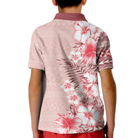 Pasifika Sataoa Pattern Plumeria Vintage Kid Polo Shirt Cherry LT9 - Polynesian Pride