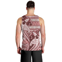 Vintage Hammerhead Shark Valentine Day Men Tank Top Pasifika Sataoa Pattern - Cherry LT9 - Polynesian Pride