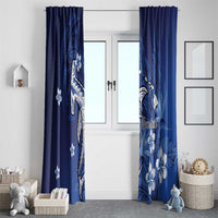 Personalized Hawaiian Maori Hammerhead Shark Window Curtain Polu Plumeria - Polynesian Pride