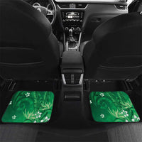 Personalized Hawaiian Maori Hammerhead Shark Car Mats Omaomao Plumeria LT9 Set 2pcs - Back Green - Polynesian Pride