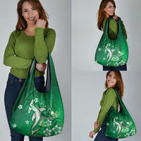 Personalized Hawaiian Maori Hammerhead Shark Grocery Bag Omaomao Plumeria LT9 - Polynesian Pride