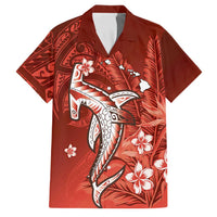 Personalized Hawaiian Maori Hammerhead Shark Family Matching Mermaid Dress and Hawaiian Shirt Ulaula Plumeria