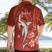 Personalized Hawaiian Maori Hammerhead Shark Hawaiian Shirt Ulaula Plumeria LT9 - Polynesian Pride