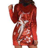 Personalized Hawaiian Maori Hammerhead Shark Hoodie Dress Ulaula Plumeria LT9 - Polynesian Pride