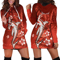 Personalized Hawaiian Maori Hammerhead Shark Hoodie Dress Ulaula Plumeria LT9 - Polynesian Pride