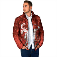 Personalized Hawaiian Maori Hammerhead Shark Padded Jacket Ulaula Plumeria LT9 - Polynesian Pride
