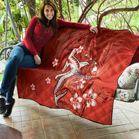 Personalized Hawaiian Maori Hammerhead Shark Quilt Ulaula Plumeria LT9 - Polynesian Pride
