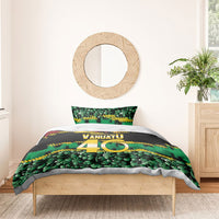 Vanuatu 46th Year Anniversary Bedding Set 30 July 1980 Hibiscus Seamless Pattern