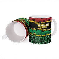 Vanuatu 46th Year Anniversary Ceramic Mug 30 July 1980 Hibiscus Seamless Pattern