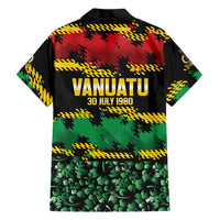 Vanuatu 46th Year Anniversary Family Matching Mermaid Dress and Hawaiian Shirt 30 July 1980 Hibiscus Seamless Pattern
