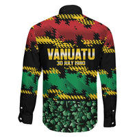 Vanuatu 46th Year Anniversary Family Matching Summer Maxi Dress and Hawaiian Shirt 30 July 1980 Hibiscus Seamless Pattern