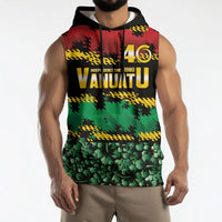Vanuatu 46th Year Anniversary Sleeveless Hoodie 30 July 1980 Hibiscus Seamless Pattern LT9 - Polynesian Pride