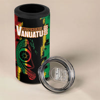 Vanuatu 46th Year Anniversary 4 in 1 Can Cooler Tumbler Tamtam Slit Drums Long God Yumi Stanap LT9 - Polynesian Pride