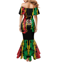Vanuatu 46th Year Anniversary Family Matching Mermaid Dress and Hawaiian Shirt Tamtam Slit Drums Long God Yumi Stanap