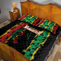 Vanuatu 46th Year Anniversary Quilt Bed Set Tamtam Slit Drums Long God Yumi Stanap