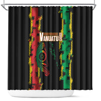 Vanuatu 46th Year Anniversary Shower Curtain Tamtam Slit Drums Long God Yumi Stanap