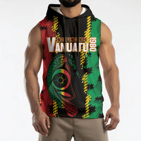 Vanuatu 46th Year Anniversary Sleeveless Hoodie Tamtam Slit Drums Long God Yumi Stanap