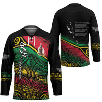 Vanuatu 46th Year Anniversary Hockey Jersey Vintage Grunge Vanuatu Flag Heritage LT9 - Polynesian Pride