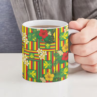 Hawaii Kanaka Maoli Hibiscus Ceramic Mug Hawaiian Flag Motif