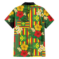 Hawaii Kanaka Maoli Hibiscus Family Matching Long Sleeve Bodycon Dress and Hawaiian Shirt Hawaiian Flag Motif LT9 Dad's Shirt - Long Sleeve Green - Polynesian Pride
