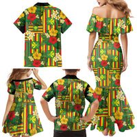Hawaii Kanaka Maoli Hibiscus Family Matching Mermaid Dress and Hawaiian Shirt Hawaiian Flag Motif