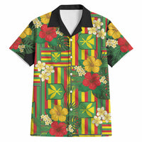 Hawaii Kanaka Maoli Hibiscus Hawaiian Shirt Hawaiian Flag Motif LT9 Green - Polynesian Pride