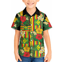 Hawaii Kanaka Maoli Hibiscus Hawaiian Shirt Hawaiian Flag Motif LT9 - Polynesian Pride