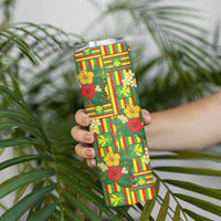 Hawaii Kanaka Maoli Hibiscus Skinny Tumbler Hawaiian Flag Motif