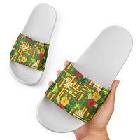 Hawaii Kanaka Maoli Hibiscus Slide Sandals Hawaiian Flag Motif