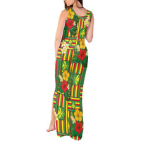 Hawaii Kanaka Maoli Hibiscus Tank Maxi Dress Hawaiian Flag Motif
