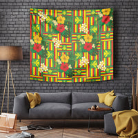 Hawaii Kanaka Maoli Hibiscus Tapestry Hawaiian Flag Motif