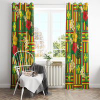 Hawaii Kanaka Maoli Hibiscus Window Curtain Hawaiian Flag Motif