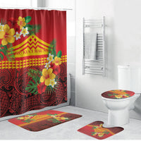 Hawaii Ku Kia'i Mauna Bathroom Set Hibiscus Kakau Pattern