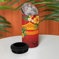 Hawaii Ku Kia'i Mauna Personalized 4 in 1 Can Cooler Tumbler Hibiscus Kakau Pattern