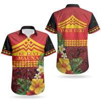 Hawaii Ku Kia'i Mauna Personalized Couples Matching Tank Maxi Dress and Hawaiian Shirt Hibiscus Kakau Pattern LT9 - Polynesian Pride
