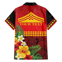Hawaii Ku Kia'i Mauna Personalized Family Matching Short Sleeve Bodycon Dress and Hawaiian Shirt Hibiscus Kakau Pattern LT9 Dad's Shirt - Long Sleeve Red - Polynesian Pride