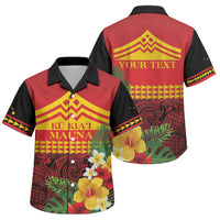 Hawaii Ku Kia'i Mauna Personalized Family Matching Short Sleeve Bodycon Dress and Hawaiian Shirt Hibiscus Kakau Pattern LT9 Son's Shirt Red - Polynesian Pride