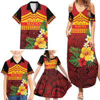 Hawaii Ku Kia'i Mauna Personalized Family Matching Summer Maxi Dress and Hawaiian Shirt Hibiscus Kakau Pattern LT9 - Polynesian Pride
