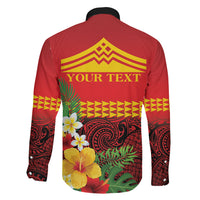 Hawaii Ku Kia'i Mauna Personalized Family Matching Summer Maxi Dress and Hawaiian Shirt Hibiscus Kakau Pattern LT9 Son's Shirt Red - Polynesian Pride