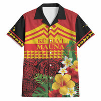 Hawaii Ku Kia'i Mauna Personalized Hawaiian Shirt Hibiscus Kakau Pattern LT9 Red - Polynesian Pride