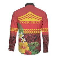 Hawaii Ku Kia'i Mauna Personalized Long Sleeve Button Shirt Hibiscus Kakau Pattern LT9 - Polynesian Pride