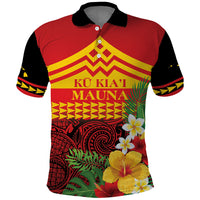 Hawaii Ku Kia'i Mauna Personalized Polo Shirt Hibiscus Kakau Pattern LT9 Red - Polynesian Pride