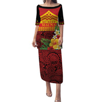 Hawaii Ku Kia'i Mauna Personalized Puletasi Hibiscus Kakau Pattern